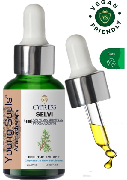 Aromatherapy Cypress Essential Oil Selvi Uçucu Yağ 20 ml