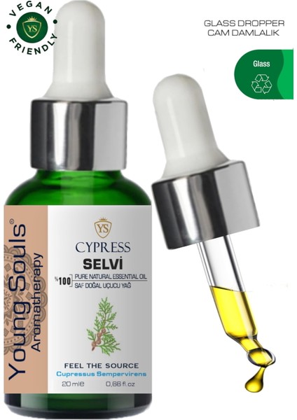 Aromatherapy Cypress Essential Oil Selvi Uçucu Yağ 20 ml