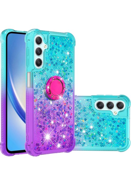 Samsung Galaxy A25 5G/A24 4g Gradyan Glitter Sıvı Tpu Cover Sky + Telefon Kılıfı (Yurt Dışından)