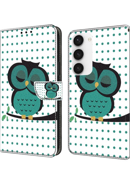 Samsung Galaxy S24 Cep Deri 3D Desen Yuvası Koruyucu Uykuyu Sezgisi Telefon Kılıfı (Yurt Dışından)