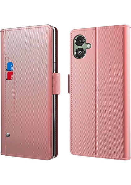 Samsung Galaxy A05 4g Pu Deri Ayna ve Yuvası Telefon Kılıfı (Yurt Dışından)