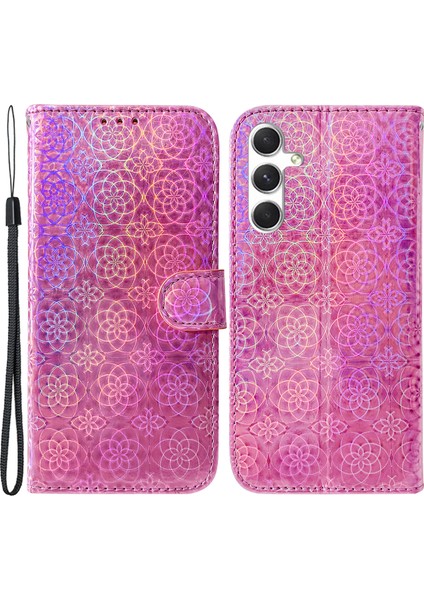 Samsung Galaxy S24 Kitabı Tarzı Göz Kamaştırıcı Çiçek Desen Telefon Kılıfı (Yurt Dışından)