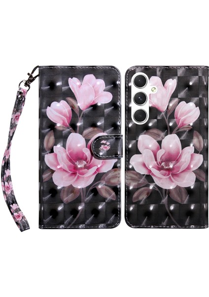 Samsung Galaxy S24+ 3D Desen Baskı Pink Çiçeği Telefon Kılıfı (Yurt Dışından)