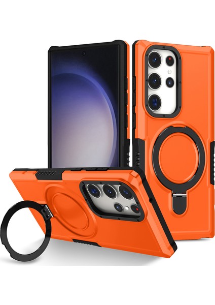 Samsung Galaxy S23 Ultra Manyetik Tpu+Pc Orange Telefon Kılıfı (Yurt Dışından)