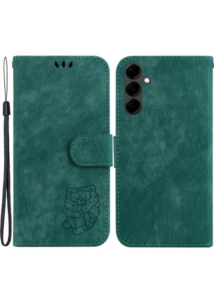 Samsung Galaxy A14 5g Pu Deri Kaplan Deseni Baskılı Koruyucu Telefon Kılıfı (Yurt Dışından)