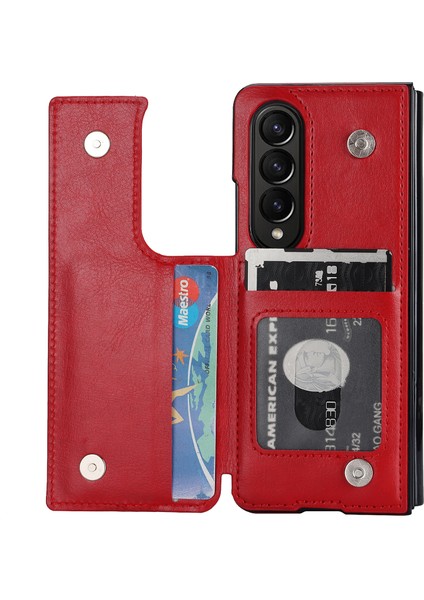 Samsung Galaxy Z Fold4 5g Pu Deri+Pc Çift Manyetik Toka Telefon Kılıfı (Yurt Dışından)