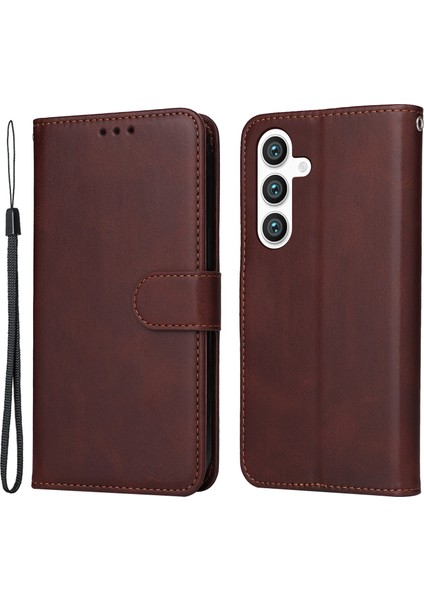 Samsung Galaxy S24+ Pu Pu Deri Buzağı Dokusu Telefon Kılıfı (Yurt Dışından)