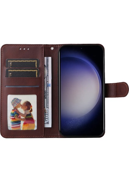 Samsung Galaxy S24+ Pu Pu Deri Buzağı Dokusu Telefon Kılıfı (Yurt Dışından)