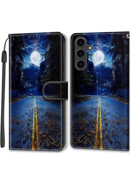 Samsung Galaxy S24 Deri Gecesi Yolu/ay Telefon Kılıfı (Yurt Dışından)