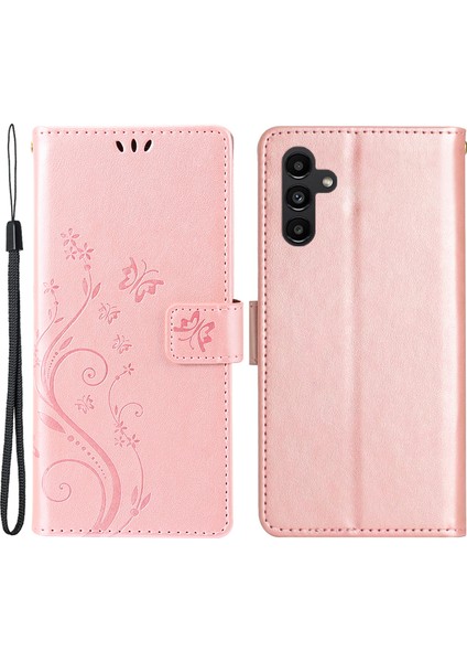 Samsung Galaxy S24 + Butterfly Baskılı Deri Telefon Kılıfı (Yurt Dışından)