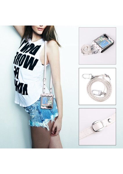 Samsung Galaxy Z 5 5g Anti Çizgi Pu+Pc Çoklu Kalp Şeklleri Strap Murple Telefon Kılıfı (Yurt Dışından) fiyatları