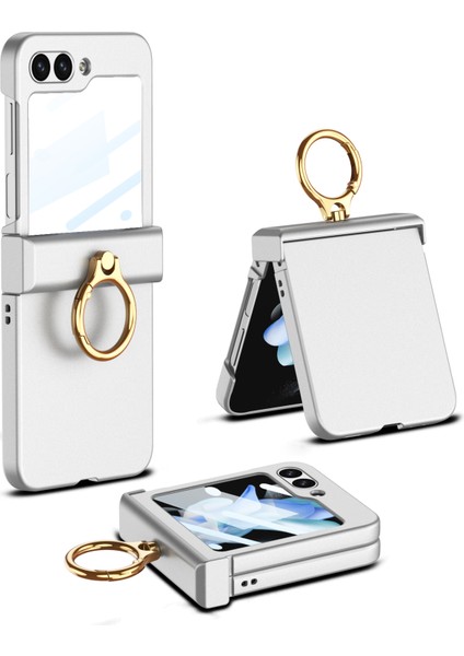 Samsung Galaxy Z 5 5g Menteşe Koruma Sert Pc Küçük Ekran Film Silver Telefon Kılıfı (Yurt Dışından)