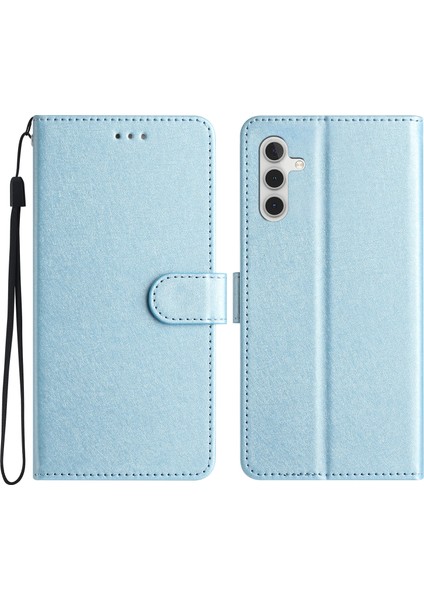Samsung Galaxy A35 5g Kullanışlı Ipek Doku Deri Deri Sky Telefon Kılıfı (Yurt Dışından)