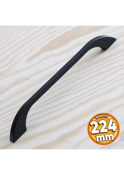 Meriç Kulp Mobilya Mutfak Dolabı Çekmece Dolap Kulpları Kapak Kulpu Kulbu Siyah Renk 224 mm Metal