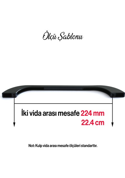 Meriç Kulp Mobilya Mutfak Dolabı Çekmece Dolap Kulpları Kapak Kulpu Kulbu Siyah Renk 224 mm Metal indirimleri