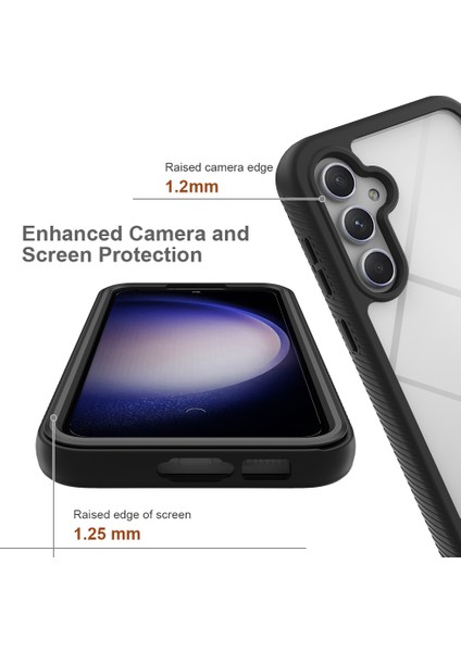 Samsung Galaxy S23 Fe 3 1 Arada Pc+Tpu Koruyucu Pet Screen Koruyucu Telefon Kılıfı (Yurt Dışından)