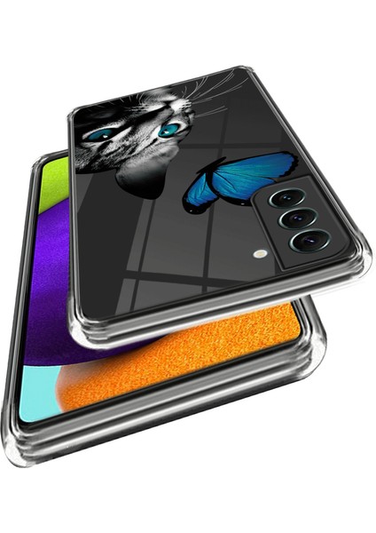 Samsung Galaxy S24+ Tpu Deseni Baskısı Imd Çizim Önleyici Kedisi ve Kelebek Telefon Kılıfı (Yurt Dışından) fiyatları