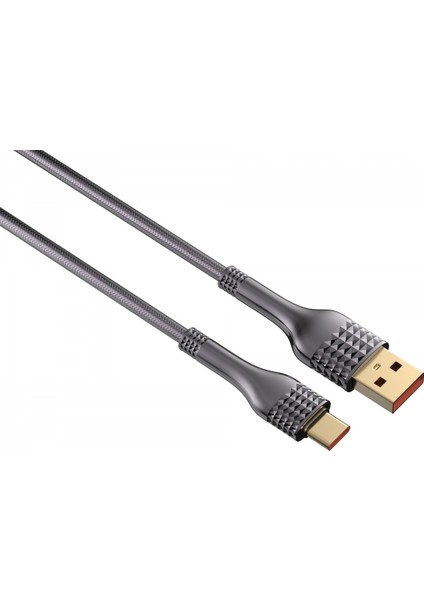 Ldnıo Hızlı Şarj Kablosu 2m Type-C Gri LS652