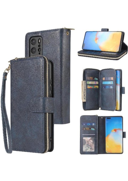Huawei P40 Pro Flip Kapak Için Kılıf Fermuar Cep Kart Tutucu ile El 9 (Yurt Dışından)