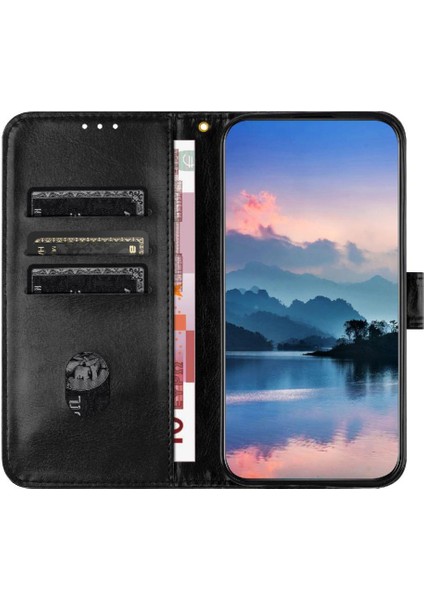 Telefon Kılıfı Için Oppo Oppo 5g Pu Deri Cüzdan Kart Yuvaları Tutucu Litchi Flip (Yurt Dışından)