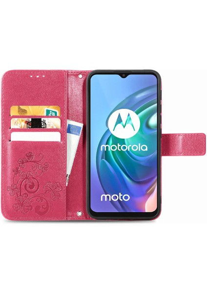 Motorola Moto G30 Deri Kılıf Kapak Kapak Kısa Kayış Zarif (Yurt Dışından)