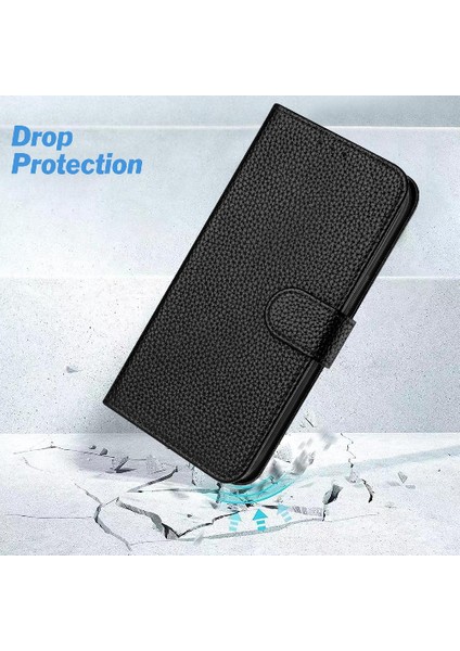Telefon Kılıfı Için Oppo Oppo 5g Pu Deri Cüzdan Kart Yuvaları Tutucu Litchi Flip (Yurt Dışından)