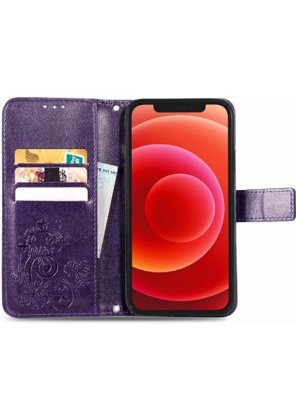 Iphone 12 Için Kılıf Mini Deri Kılıf Kapak Çevirin Zarif Iş Dört (Yurt Dışından)
