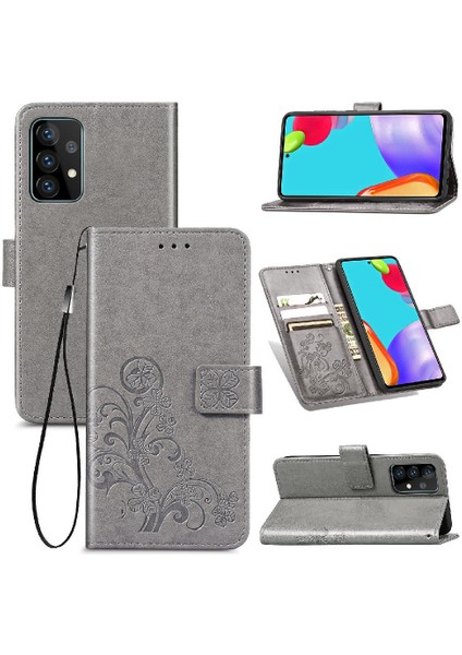 Samsung Galaxy A52 5g Flip Kapak Kılıf Için Kılıf Kısa Kayış Dört (Yurt Dışından)