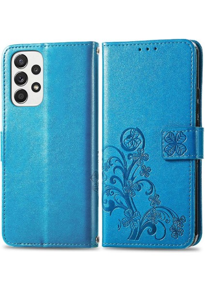 Samsung Galaxy A73 5g Dört Yapraklı Yonca Flip Kapak Zarif Kısa (Yurt Dışından)
