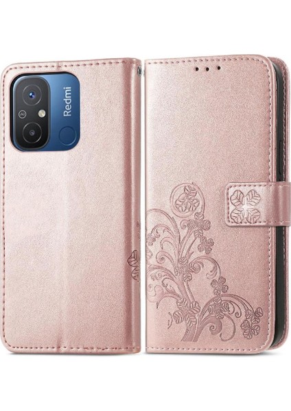 Xiaomi Redmi 12C Flip Kapak Için Kılıf Kısa Kayış Zarif Iş Dört (Yurt Dışından)