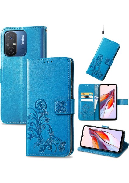 Xiaomi Redmi 12C Flip Kapak Için Kılıf Kısa Kayış Zarif Iş Dört (Yurt Dışından)