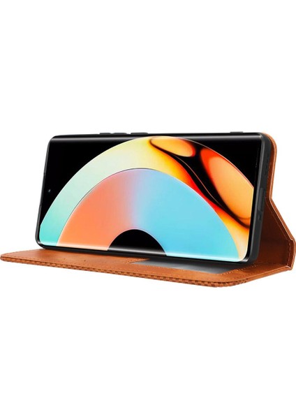 Realme 10 Pro Artı Manyetik Kapatma Cüzdan Pu Deri Için Kılıf (Yurt Dışından)