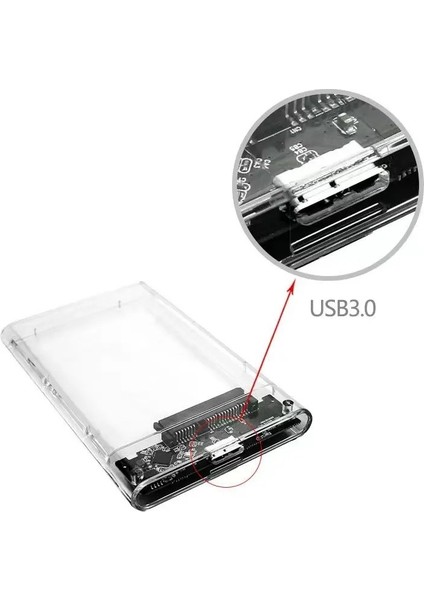 C703 USB 3.0 Şeffaf Kasa Hardisk Kutusu 2.5 Inç Sata/hdd/ssd Uyumlu