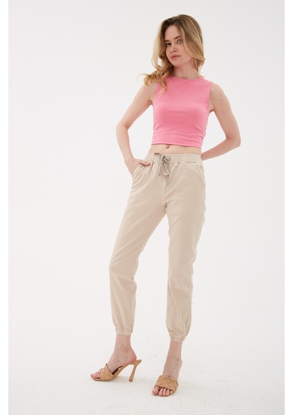 Pamuklu Regular Fit Jogger Spor Pantolon Pantolon 24Y0009K1