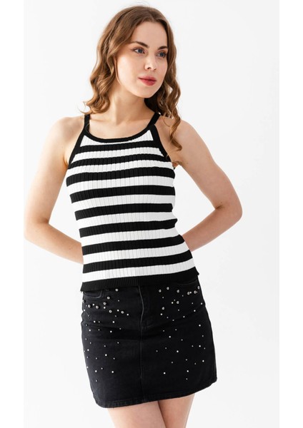 Çizgili Triko Atlet Bluz 5615