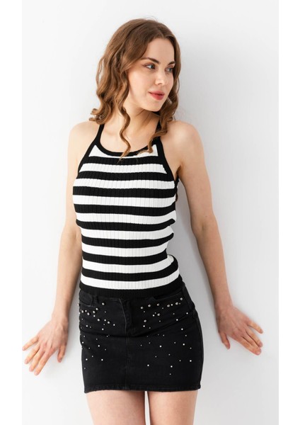 Çizgili Triko Atlet Bluz 5615
