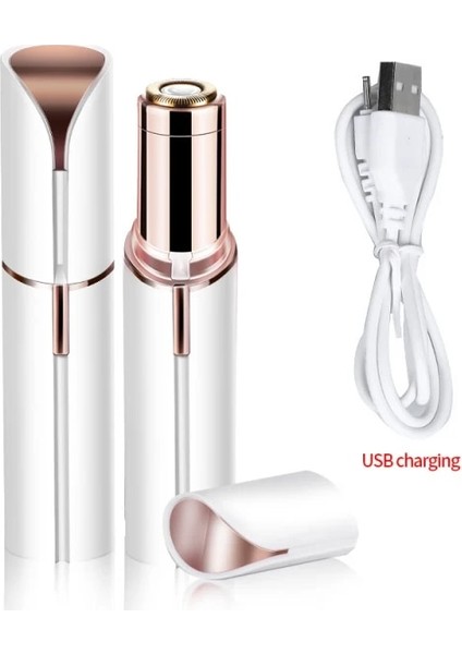 Beyaz-Usb Tarzı Elektrikli Kaş Düzeltici Mini Kaş Epilatör Ruj Yüz Epilasyon Taşınabilir Kadın Ağrısız Jilet Jilet Aracı (Yurt Dışından)