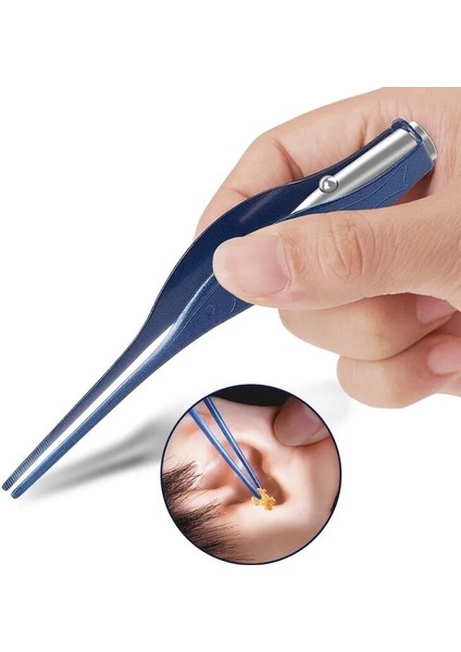 Mavi Stil Kulak Temizleyici LED El Feneri Earpick Balmumu Temizleme Cımbız Aydınlık Çocuklar Paslanmaz Çelik Cımbız Sökücü (Yurt Dışından)