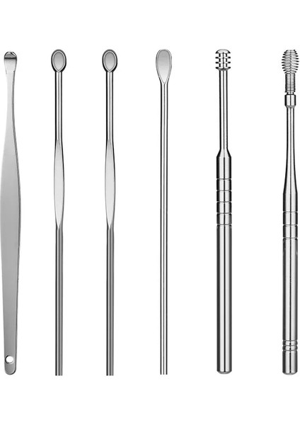 -Silver Tarzı Yeni Et Kulak Toplama Aracı Seti Kulak Kirini Giderici Paslanmaz Çelik Kulak Temizleme Çubuğu Temizleyici Kulak Temizleme Kaşığı Bakımı Kulak Bakımı Aracı (Yurt Dışından)