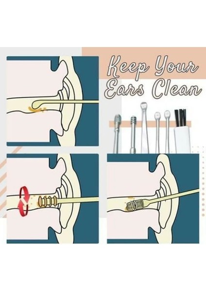 No.3 Tarzı Et Kulak Temizleyici Kulak Kiri Toplayıcı Kiti Earpick Balmumu Sökücü Piercing Kulak Kiri Küret Kaşık Kulak Temizleme Bakım Araçları Sağlık (Yurt Dışından) fırsatları