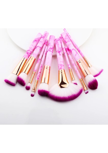 Sektör 10 Adet Gül Fld Makyaj Fırçaları Çok Fonksiyonlu Makyaj Fırçası Kapatıcı Göz Farı Fondöten Akeup Fırça Seti Aracı Pincel Maquiagem (Yurt Dışından)