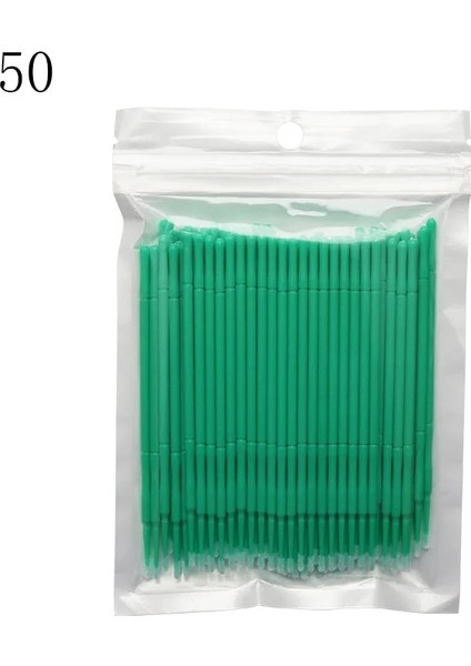 50 Adet Koyu Yeşil Pcsbag Dayanıklı Mikro Tek Kullanımlık Kirpik Uzatma Makyaj Güzellik Bireysel Aplikatörler Maskara Çıkarma Araçları Göz Kirpik (Yurt Dışından)