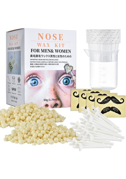 Taşınabilir Ağrısız Burun Balmumu Kiti Erkekler Kadınlar Için Burun Epilasyon Balmumu Seti Kağıtsız Burun Saç Balmumu Fasulye Temizleme Balmumu Kiti 50G Sıcak (Yurt Dışından)