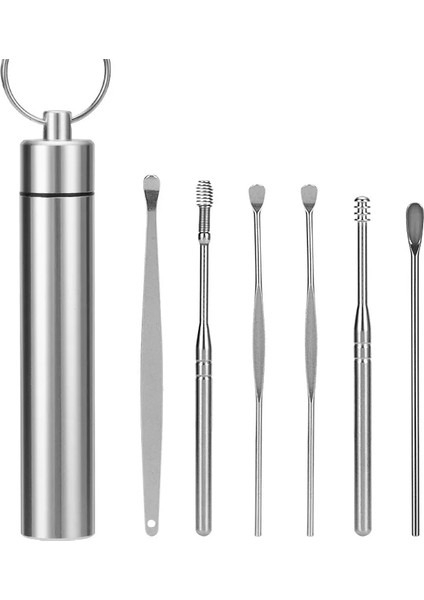 6pcs-Siyah Tarzı Yeni Et Kulak Toplama Aracı Seti Kulak Kirini Giderici Paslanmaz Çelik Kulak Temizleme Çubuğu Temizleyici Kulak Temizleme Kaşığı Bakımı Kulak Bakımı Aracı (Yurt Dışından)