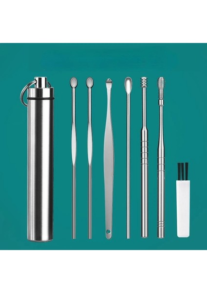 6pcs-Siyah Tarzı Yeni Et Kulak Toplama Aracı Seti Kulak Kirini Giderici Paslanmaz Çelik Kulak Temizleme Çubuğu Temizleyici Kulak Temizleme Kaşığı Bakımı Kulak Bakımı Aracı (Yurt Dışından)
