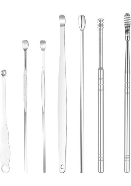 6pcs-Siyah Tarzı Yeni Et Kulak Toplama Aracı Seti Kulak Kirini Giderici Paslanmaz Çelik Kulak Temizleme Çubuğu Temizleyici Kulak Temizleme Kaşığı Bakımı Kulak Bakımı Aracı (Yurt Dışından)