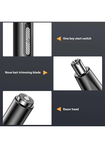 Siyah Stil Elektrikli Burun Kulak Saç Düzeltici USB Şarj Edilebilir Yıkanabilir Tıraş Makinesi Adam Burun Saç Düzeltici Erkekler Için Yuvarlak Düzeltici Kafaları MH88 (Yurt Dışından) indirimleri