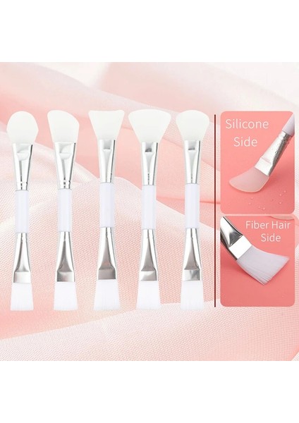 No.4 Boyutu Zzdog Osmetik Güzellik Aracı Cilt Bakımı Kapatıcı Makyaj Fırçaları Silika Jel Yün Elyaf Karıştırma Çift Uçlu Yüz Maskesi Fırçası (Yurt Dışından)