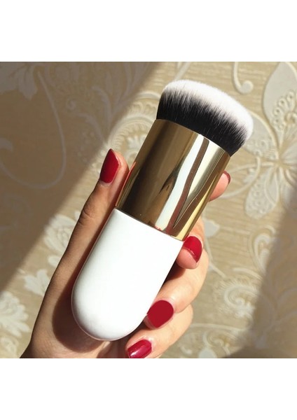 Siyah Gümüş Profesyonel Kozmetik Makyaj Fırçası Yeni Chubby Pier Fondöten Fırçası Düz ​​krem Makyaj Fırçaları (Yurt Dışından) modelleri