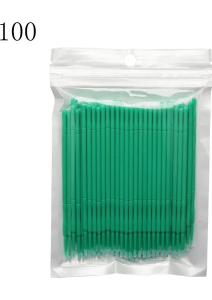 100 Adet Koyu Yeşil Pcsbag Tek Kullanımlık Kirpik ve Maskara Fırçası (Yurt Dışından)